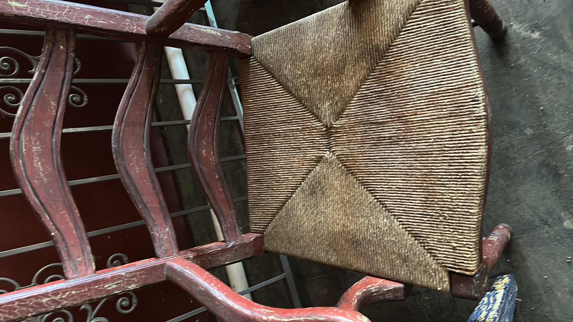 Photo 1 of PAINTED WEATHERED WOOD FURNITURE- 2 CHAIRS AND TABLE