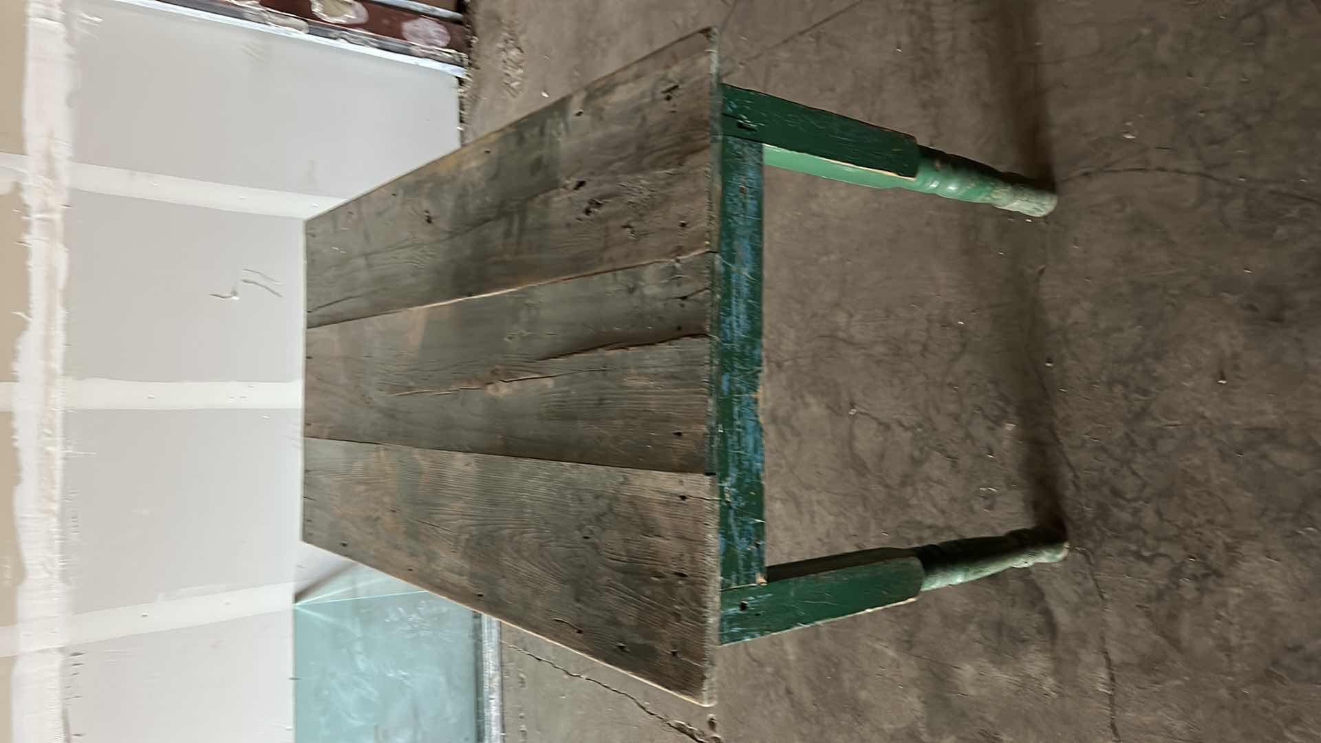 Photo 1 of PAINTED RUSTIC WOOD TABLE 57 1/2“ x 29“ x 31 1/2“ high