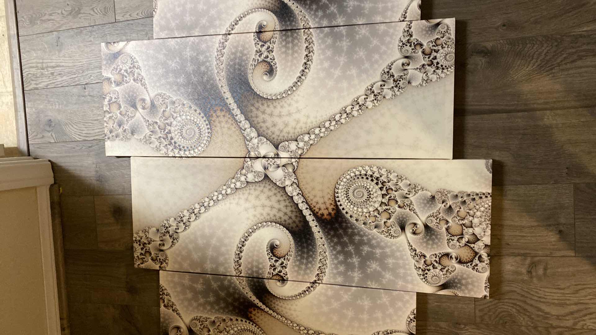 Photo 1 of 4 PIECE MODERN GLAM ON CANVAS ARTWORK 48” x 39”