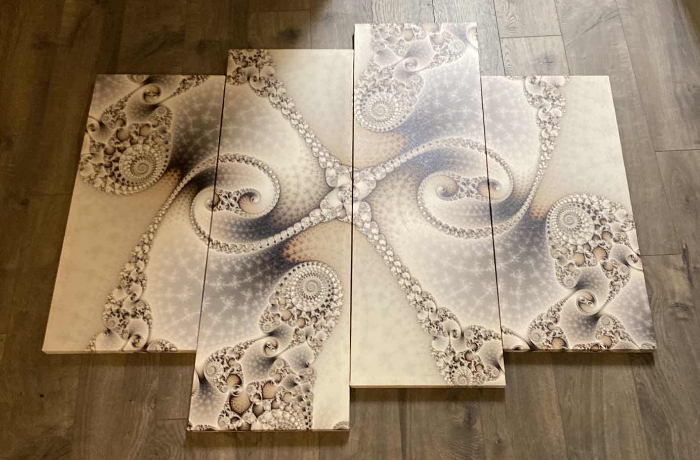 Photo 1 of 4 PIECE MODERN GLAM ON CANVAS ARTWORK 48” x 39”