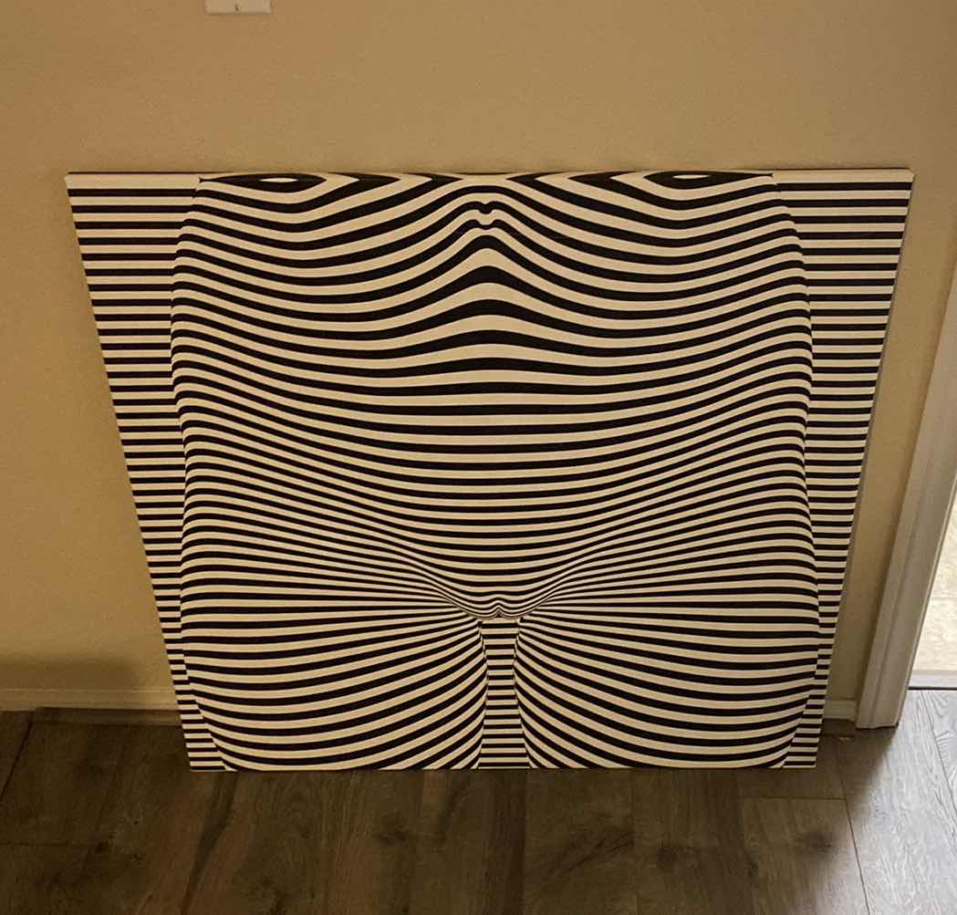 Photo 1 of ILLUSION STRIPES ON CANVAS ARTWORK 37” X 37”