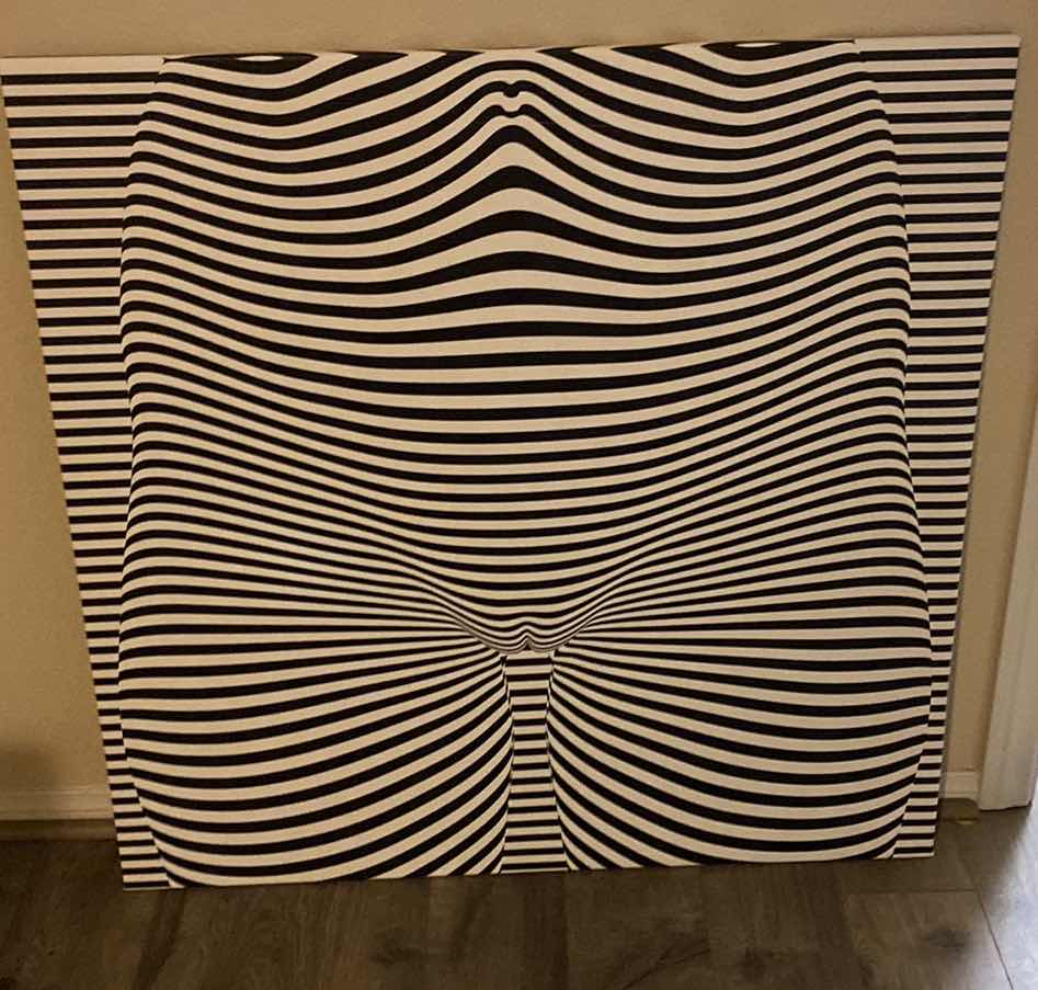 Photo 1 of ILLUSION STRIPES ON CANVAS ARTWORK 37” X 37”