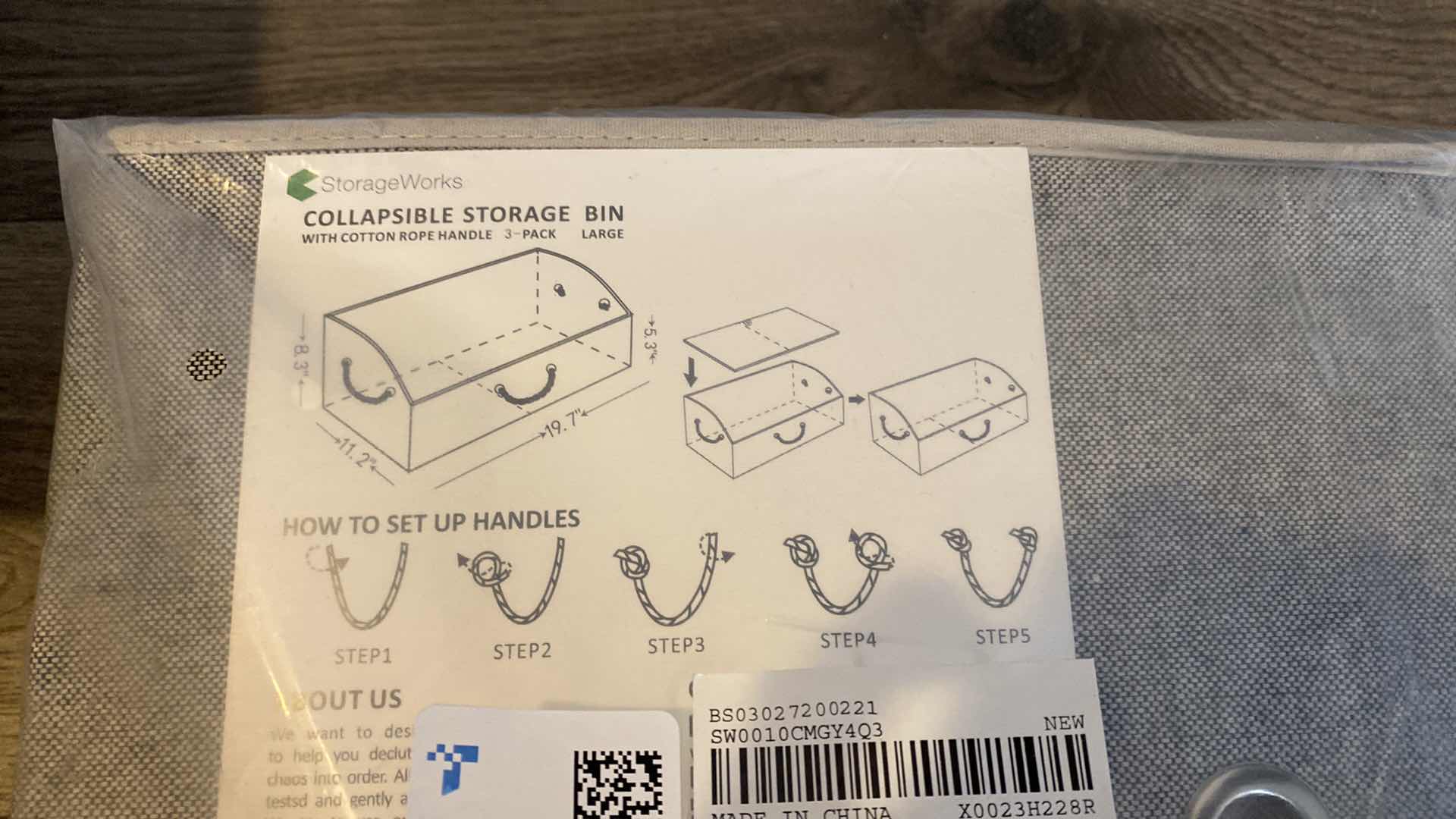 Photo 3 of 1 COLLAPSABLE STORAGE BOX AND 6 BINS NO LIDS