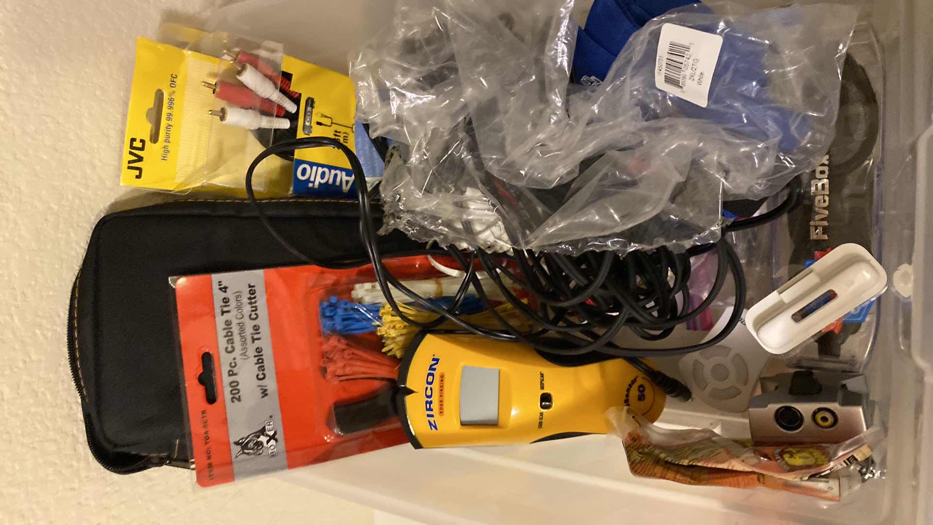 Photo 1 of BOX OF AUDIO CORDS AND MORE