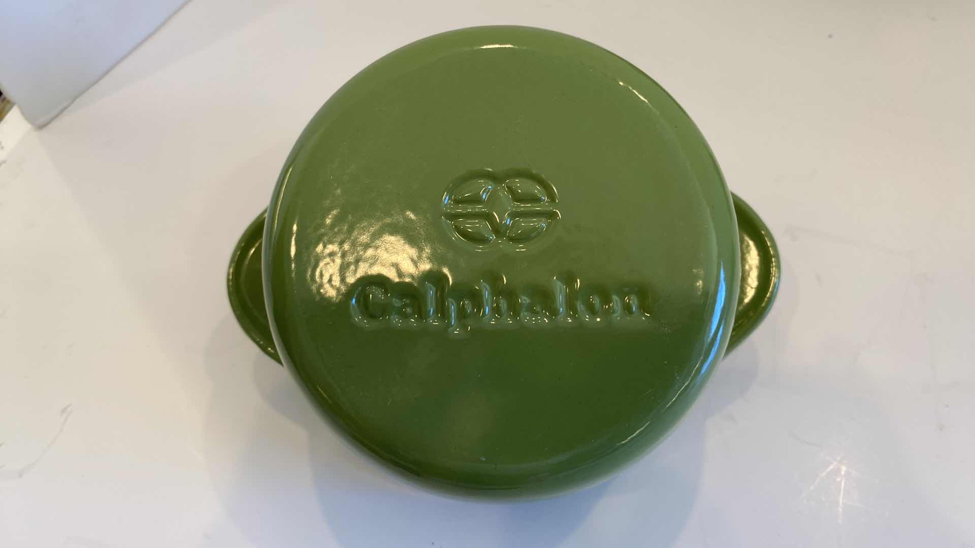 Photo 1 of CONTENTS OF KITCHEN CABINET - CALPHALON 4 ENAMEL CAST IRON CREME BRÛLÉE