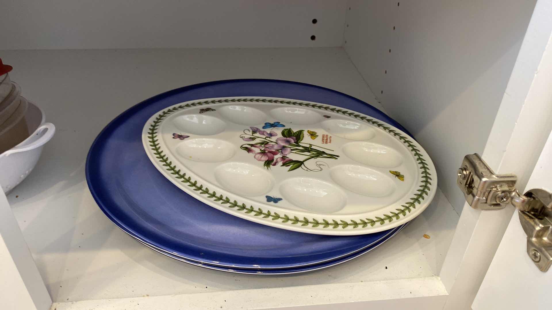 Photo 1 of CONTENTS OF KITCHEN CABINET SALAD SPINNER PLATTERS AND MORE