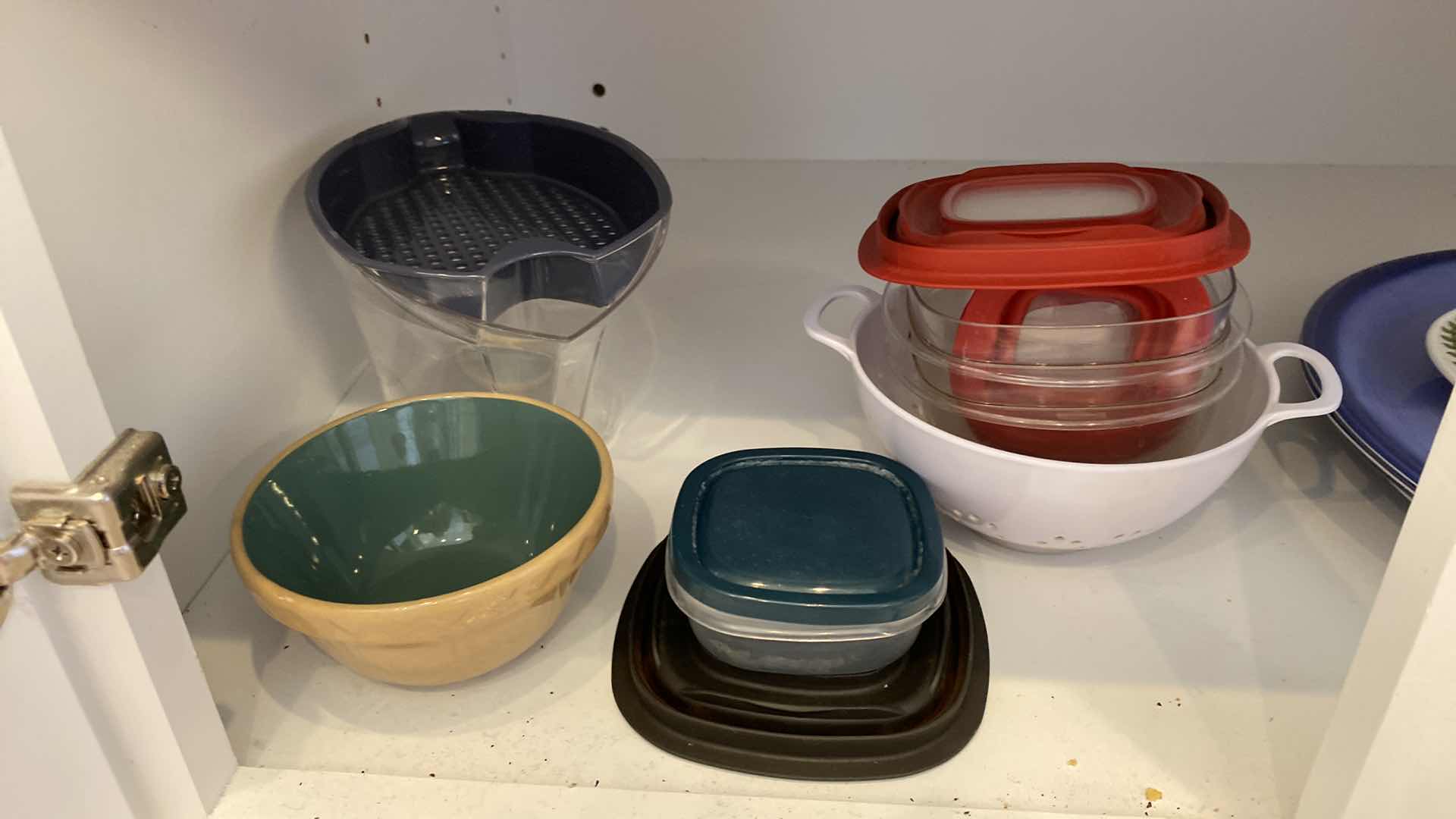 Photo 1 of CONTENTS OF KITCHEN CABINET SALAD SPINNER PLATTERS AND MORE