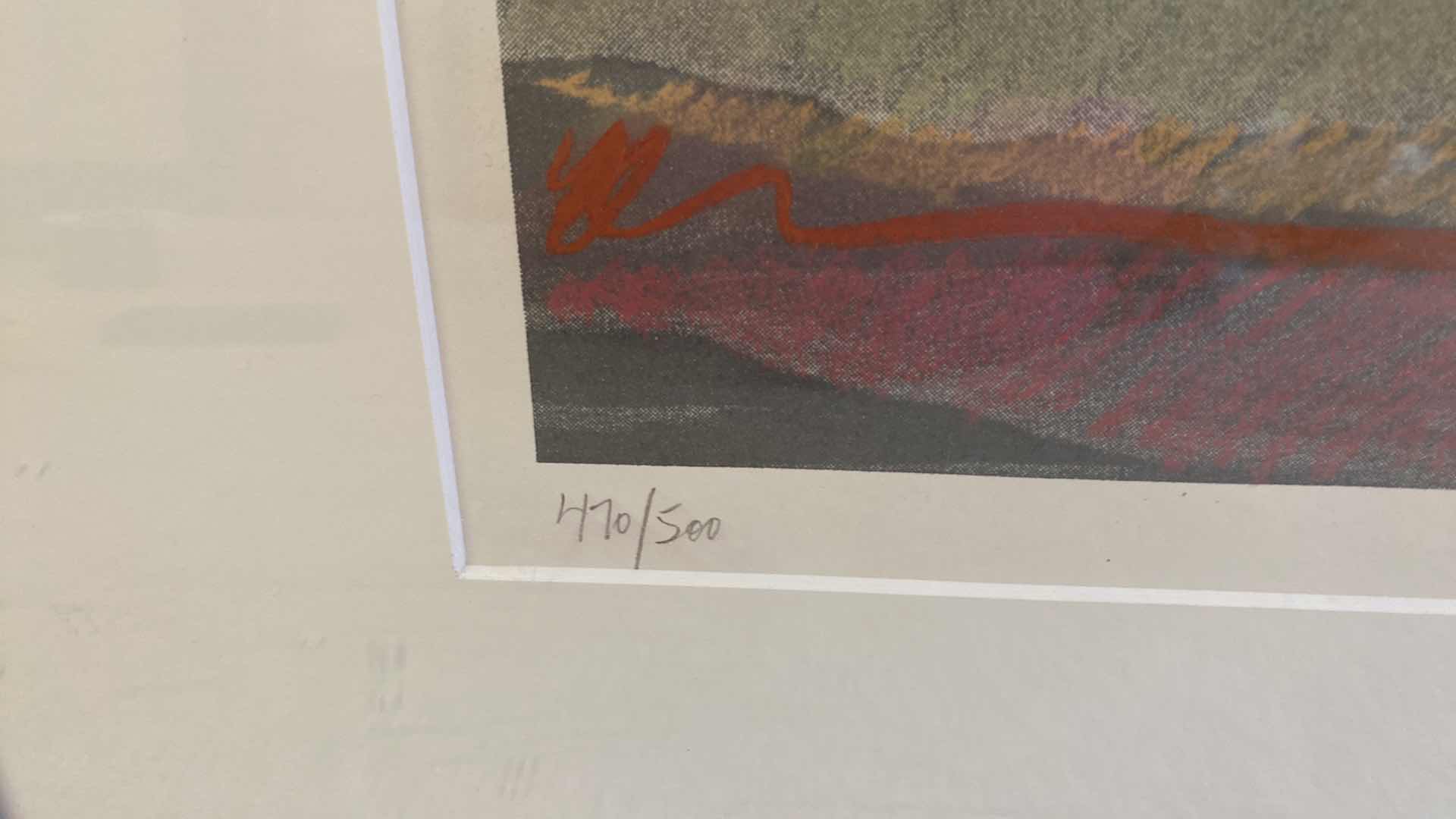 Photo 1 of FRAMED SIGNED  470/500 SUSAN SINGLETON HILLS LITHOGRAPH 25” x 19” including frame ARTWORK