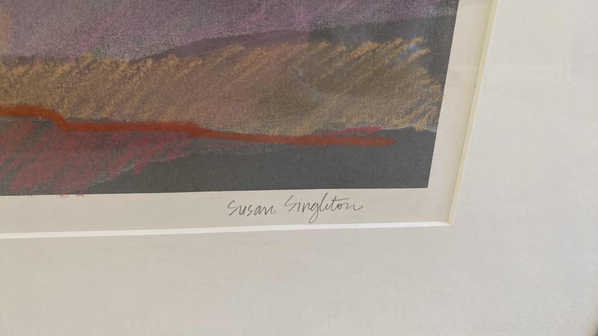 Photo 1 of FRAMED SIGNED  470/500 SUSAN SINGLETON HILLS LITHOGRAPH 25” x 19” including frame ARTWORK
