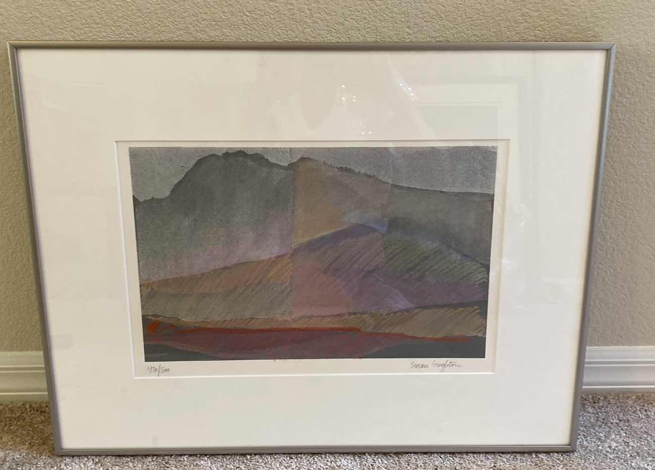 Photo 1 of FRAMED SIGNED  470/500 SUSAN SINGLETON HILLS LITHOGRAPH 25” x 19” including frame ARTWORK