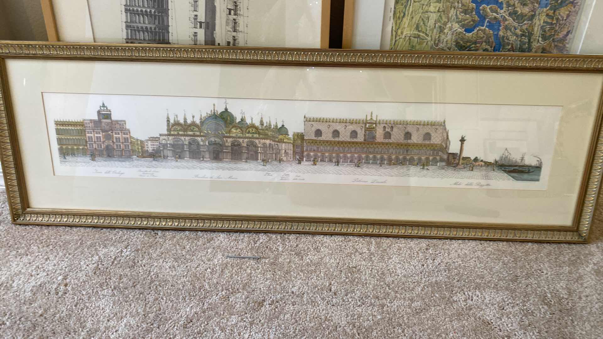 Photo 2 of 3 FRAMED POSTER ARCHITECTURE AND MAP ARTWORK, LARGEST 18 1/2” x 29 1/2”