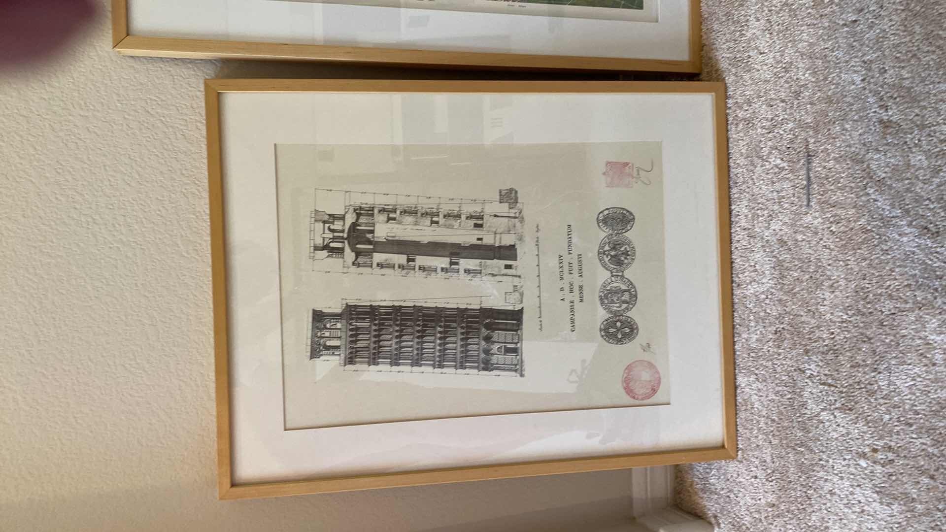 Photo 1 of 3 FRAMED POSTER ARCHITECTURE AND MAP ARTWORK, LARGEST 18 1/2” x 29 1/2”