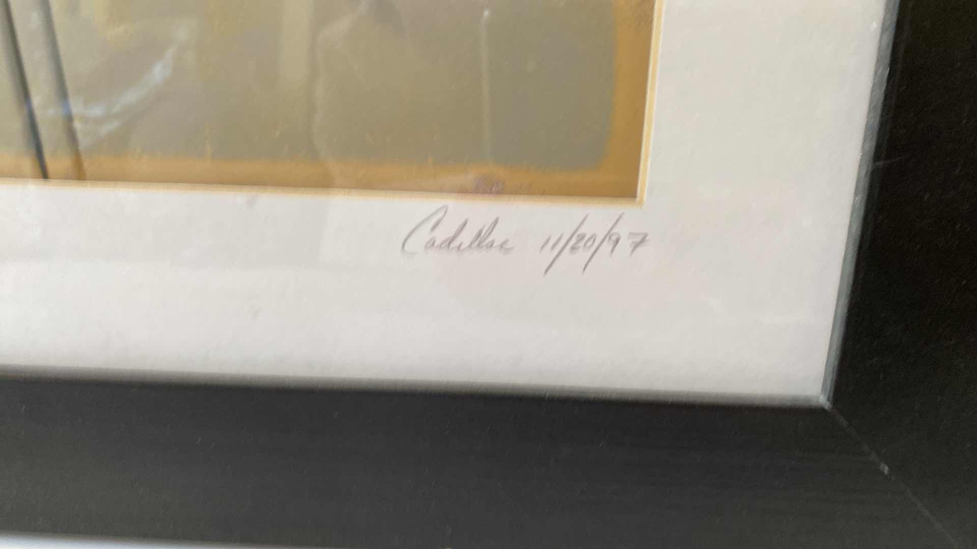 Photo 1 of FRAMED VINTAGE CADILLAC 1997 ARTWORK 37 1/2” x 14 1/2”