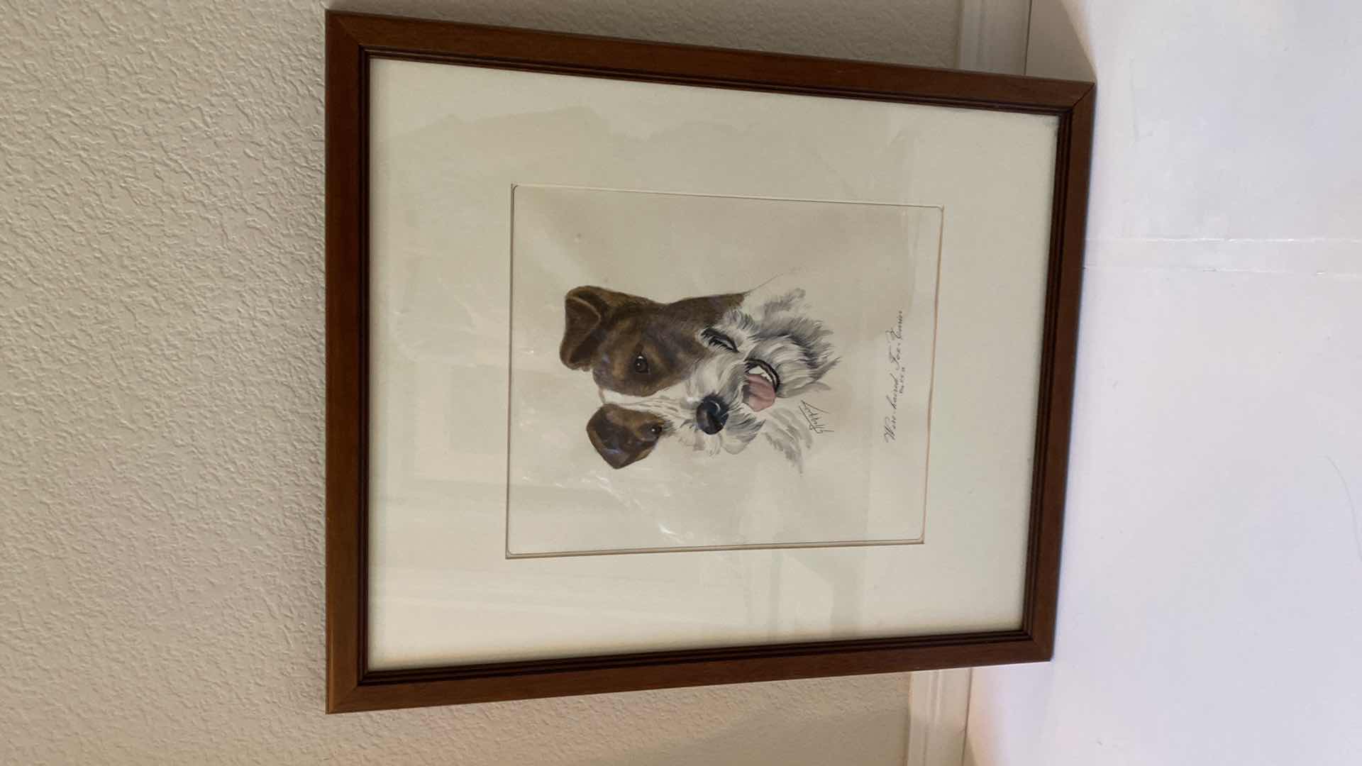 Photo 1 of FRAMED WIRE HAIRED FOX TERRIER ARTWORK ASSORTMENT LARGEST 18” x 22”