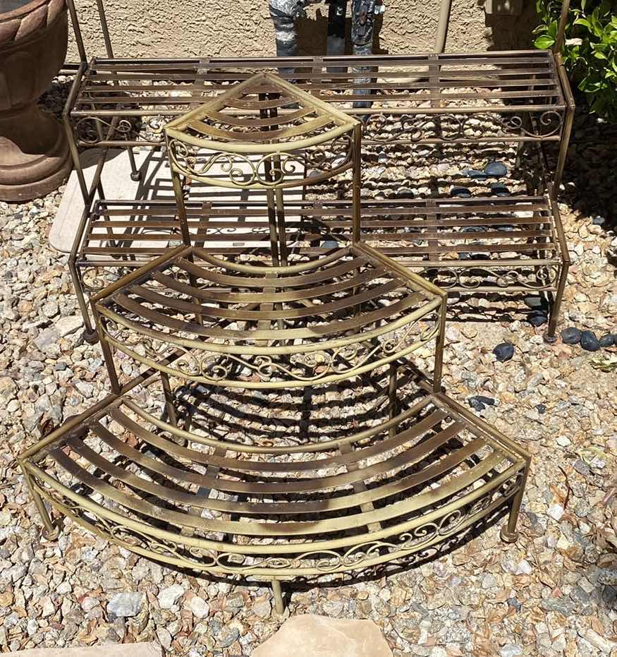 Photo 1 of 2 PLANT STANDS LARGEST 40” x 23” H 28”