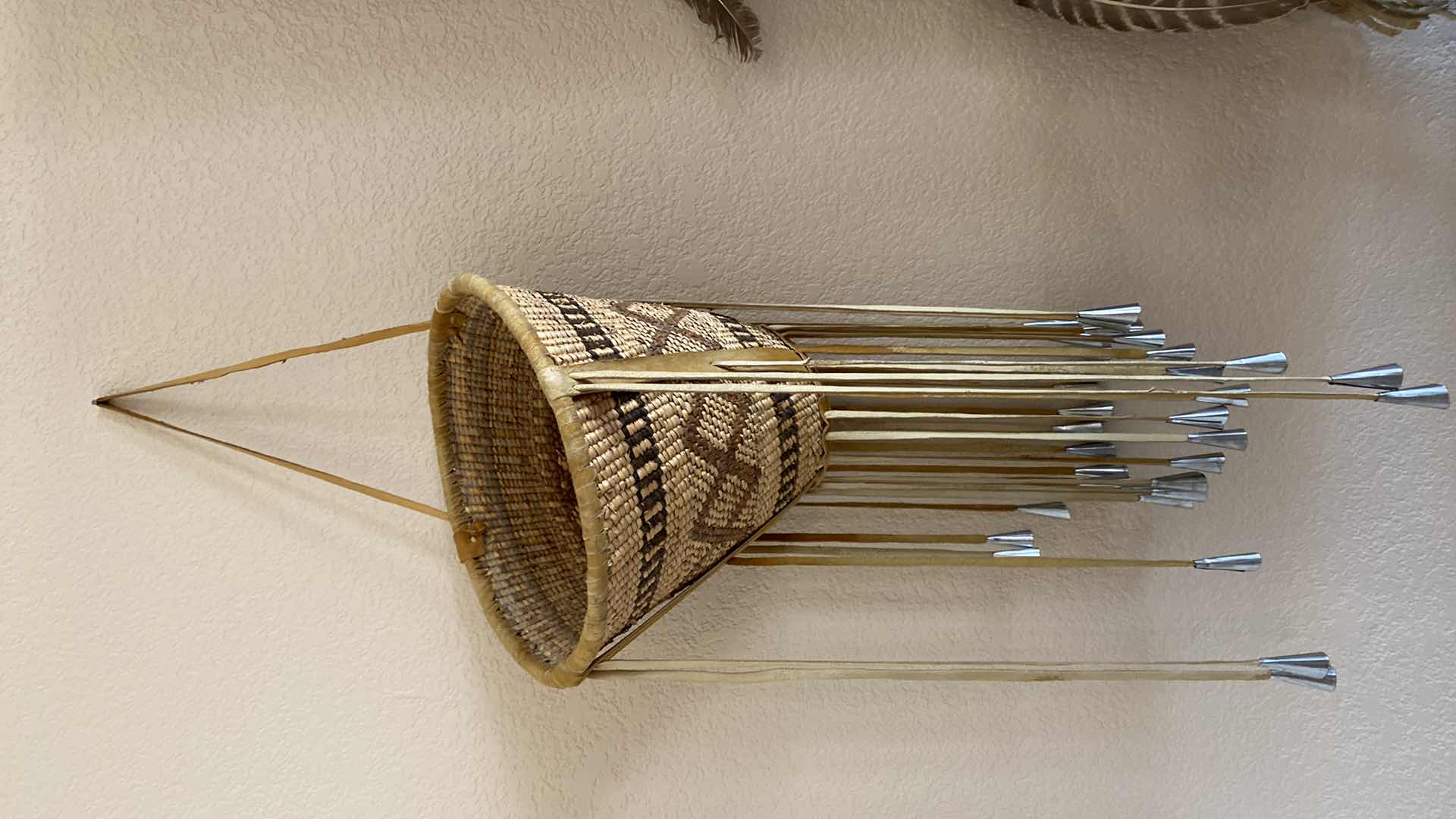 Photo 1 of APACHE BURDEN BASKET HIDE AND JUNGLE COMES CONES 11” DIAMETER H 34” OVERALL HEIGHT