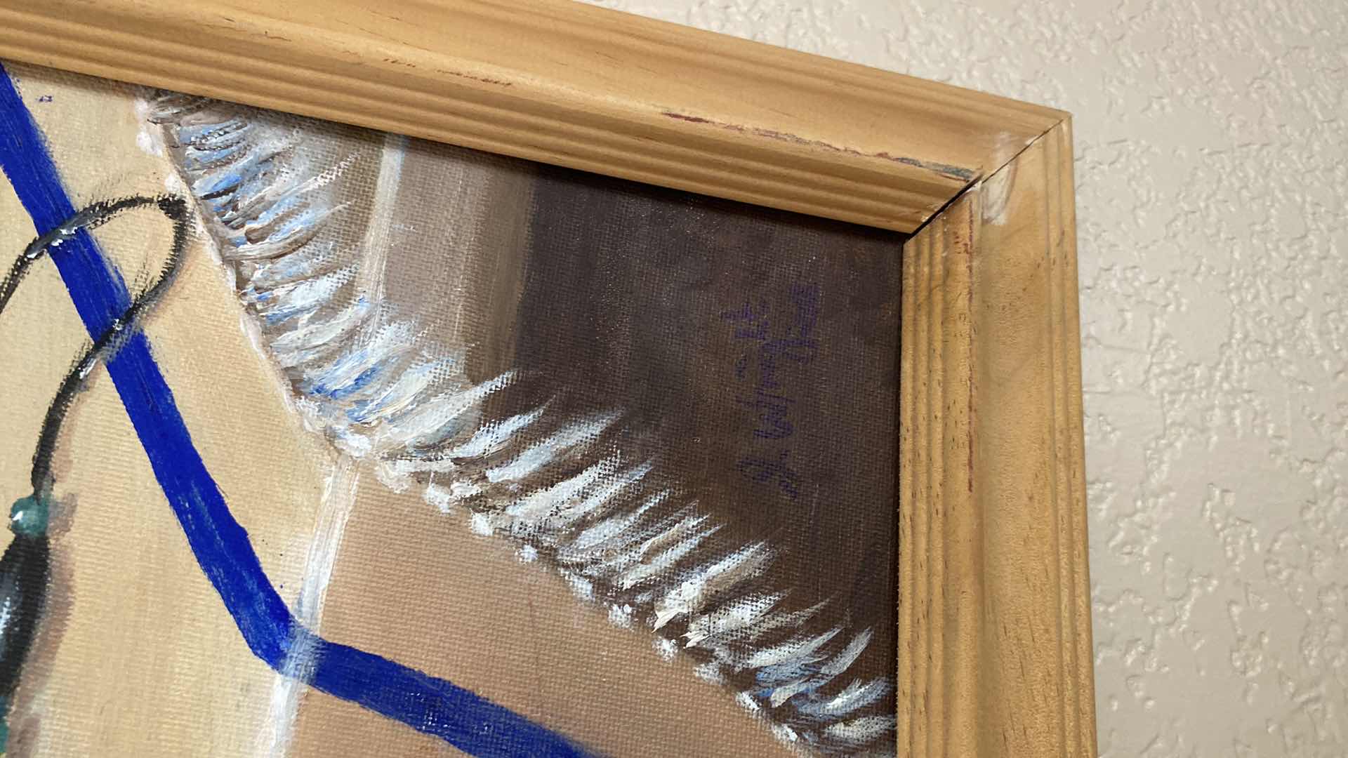 Photo 1 of FRAMED SOUTHWEST POTTERY SIGNED ON CANVAS ARTWORK 19” X 22 1/2”