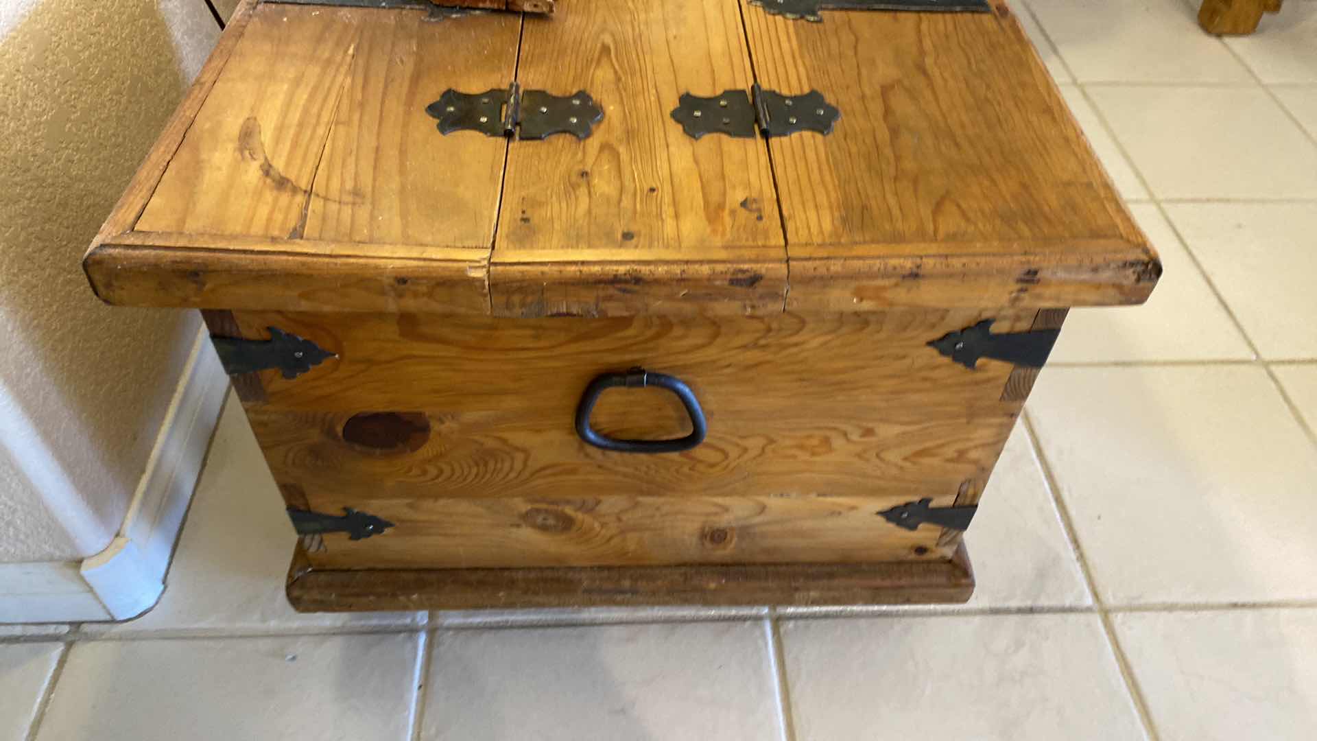 Photo 1 of KNOTTY PINE END TABLE WITH STORAGE 23 1/2“ x 23 1/2“ H 19”