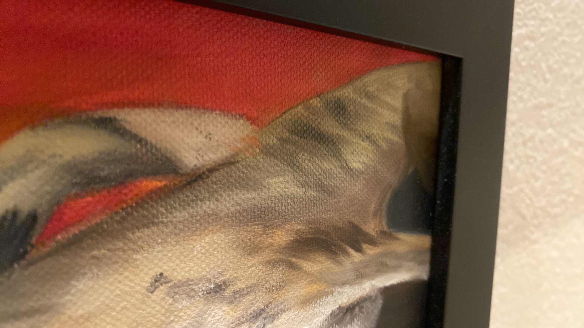 Photo 1 of FRAMED ORIGINAL CANVAS ARTWORK DOGS 13” x 18”