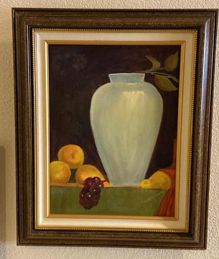 Photo 1 of FRAMED STILL LIFE ORIGINAL ARTWORK ON CANVAS 17 1/2 “ x 21 1/2”