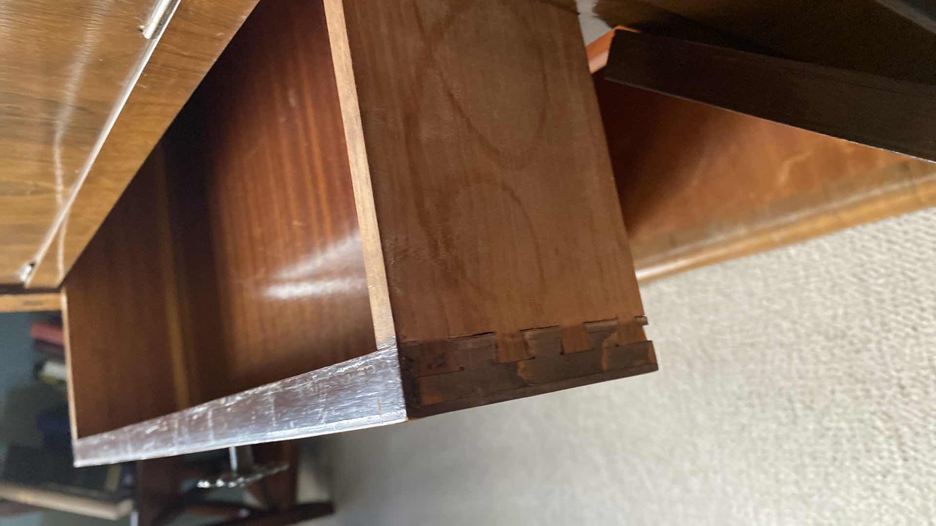 Photo 1 of ANTIQUE SECRETARY WITH CURVED GLASS 50” x 15” H 44”