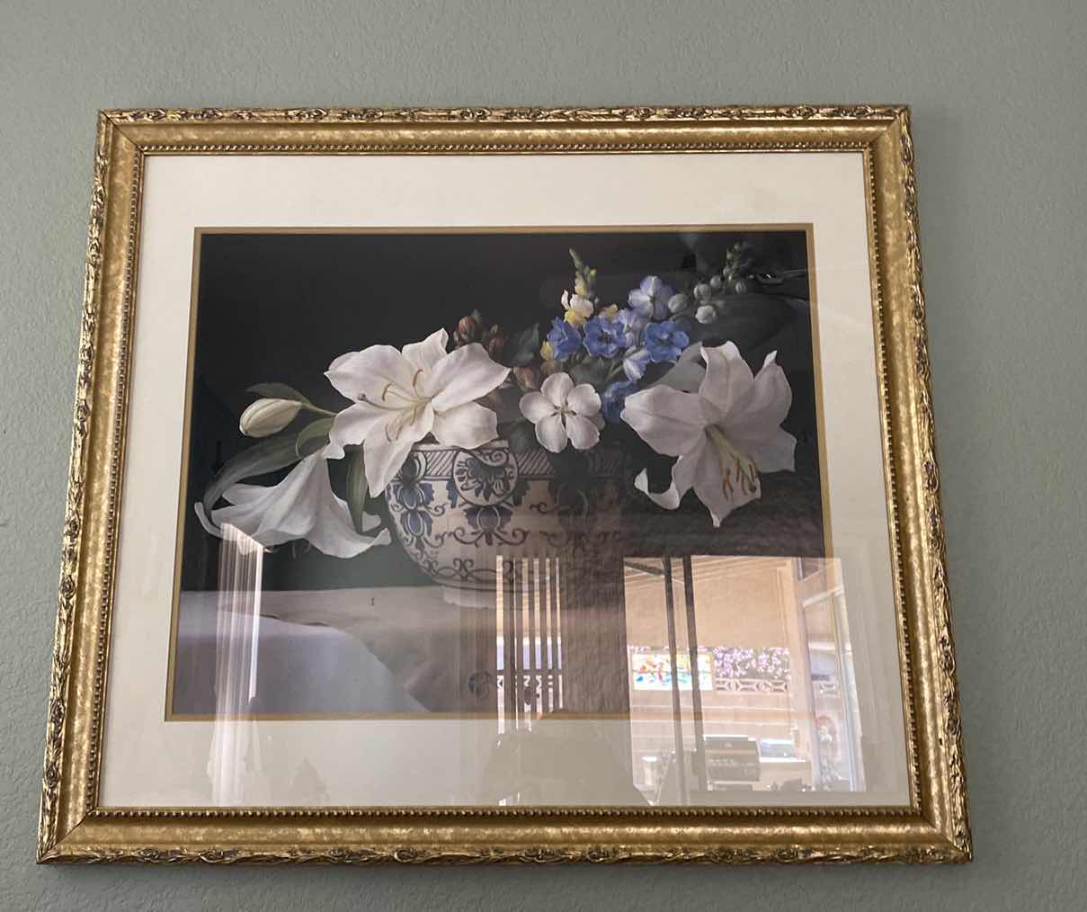 Photo 1 of GOLD FRAMED FLORAL ARTWORK 36“ x 32”