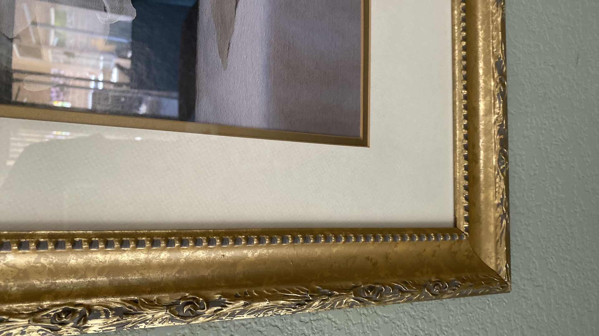 Photo 1 of GOLD FRAMED FLORAL ARTWORK 36“ x 32”