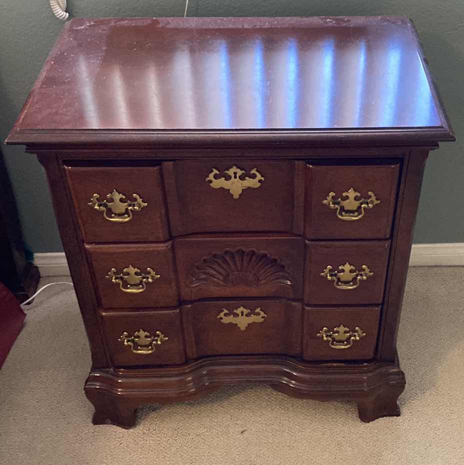 Photo 1 of CHERRY 3 DRAWER NIGHTSTAND 27” x 17 H 29 1/2”