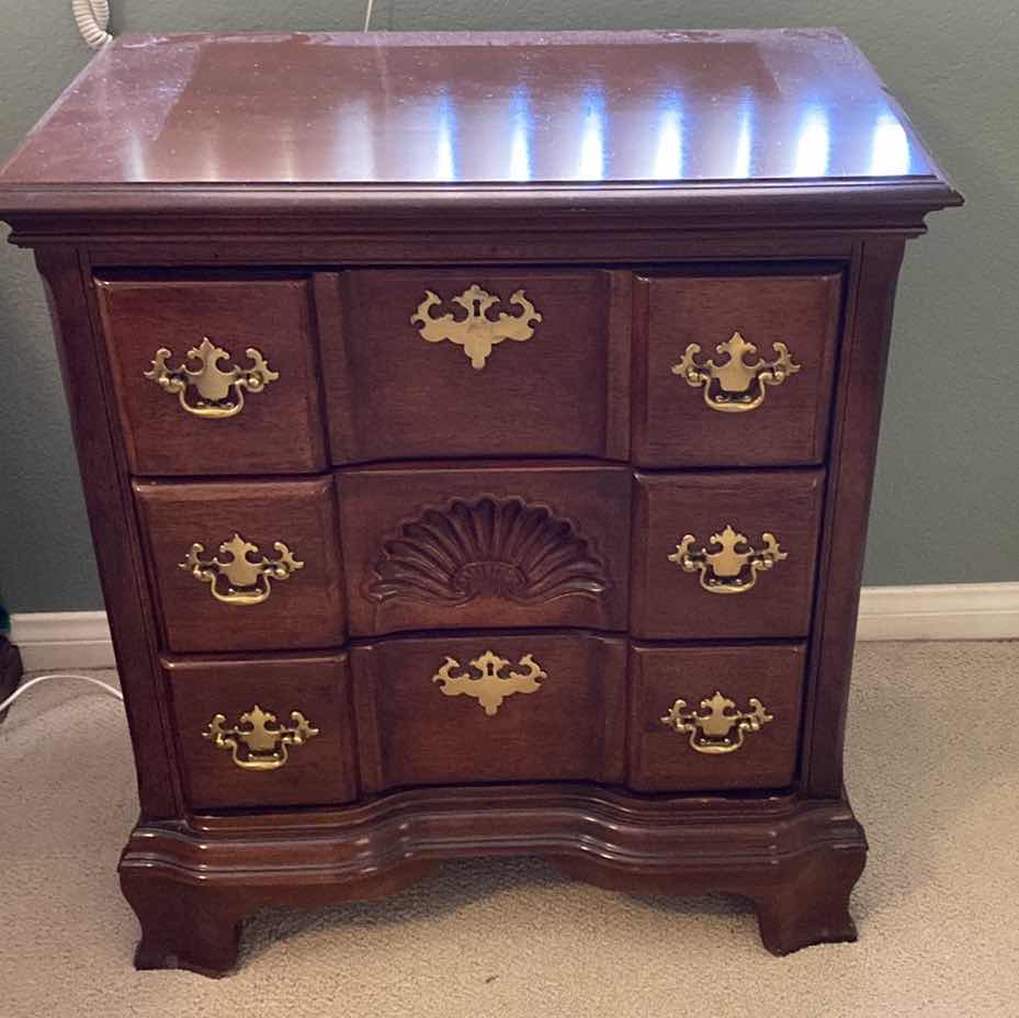 Photo 2 of CHERRY 3 DRAWER NIGHTSTAND 27” x 17 H 29 1/2”