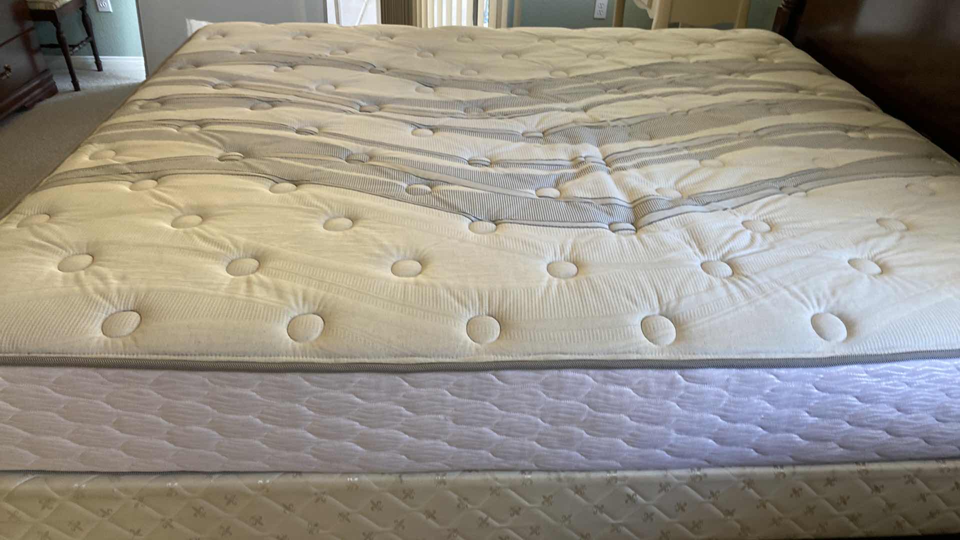 Photo 1 of CHERRY BED FRAME AND MATTRESS CA KING SERTA PERFECT SLEEPER HEADBOARD 78“ x 87“