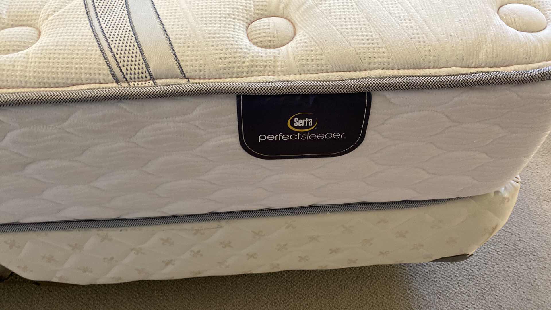 Photo 1 of CHERRY BED FRAME AND MATTRESS CA KING SERTA PERFECT SLEEPER HEADBOARD 78“ x 87“