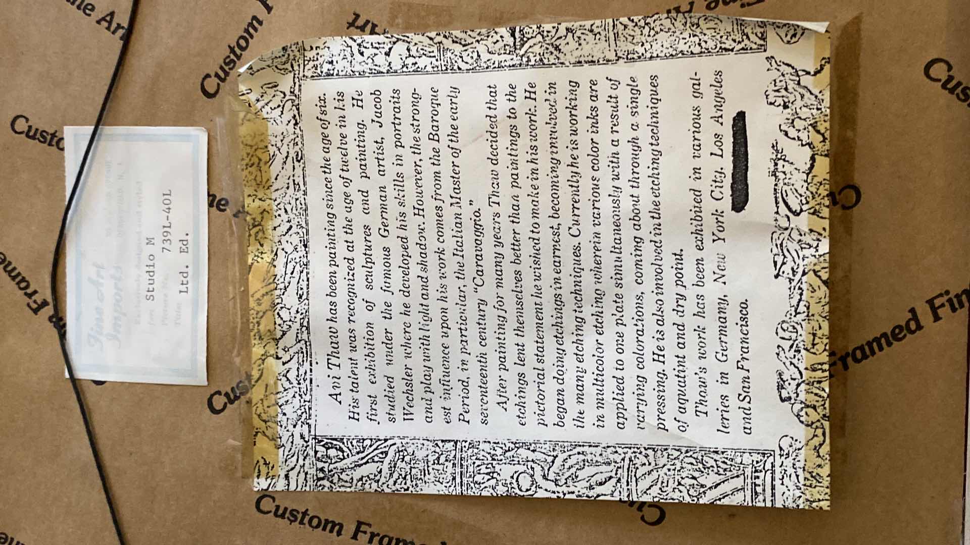 Photo 1 of GOLD METAL FRAMED “PARISIAN PARK” SIGNED NUMBERED ARTWORK 16” x 14 1/2”