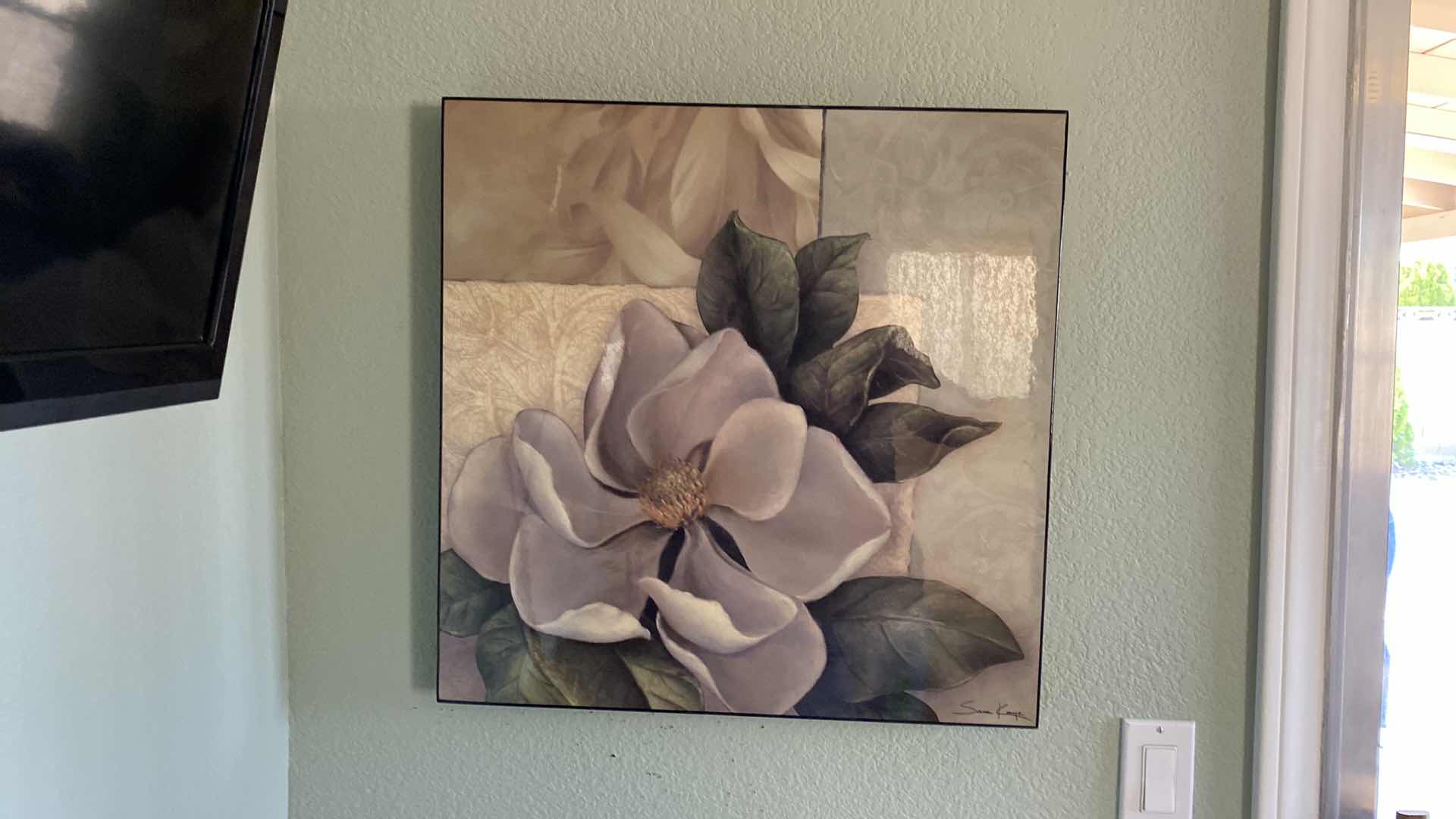 Photo 1 of MAGNOLIA FLORAL ARTWORK 22 1/2” x 22 1/2”