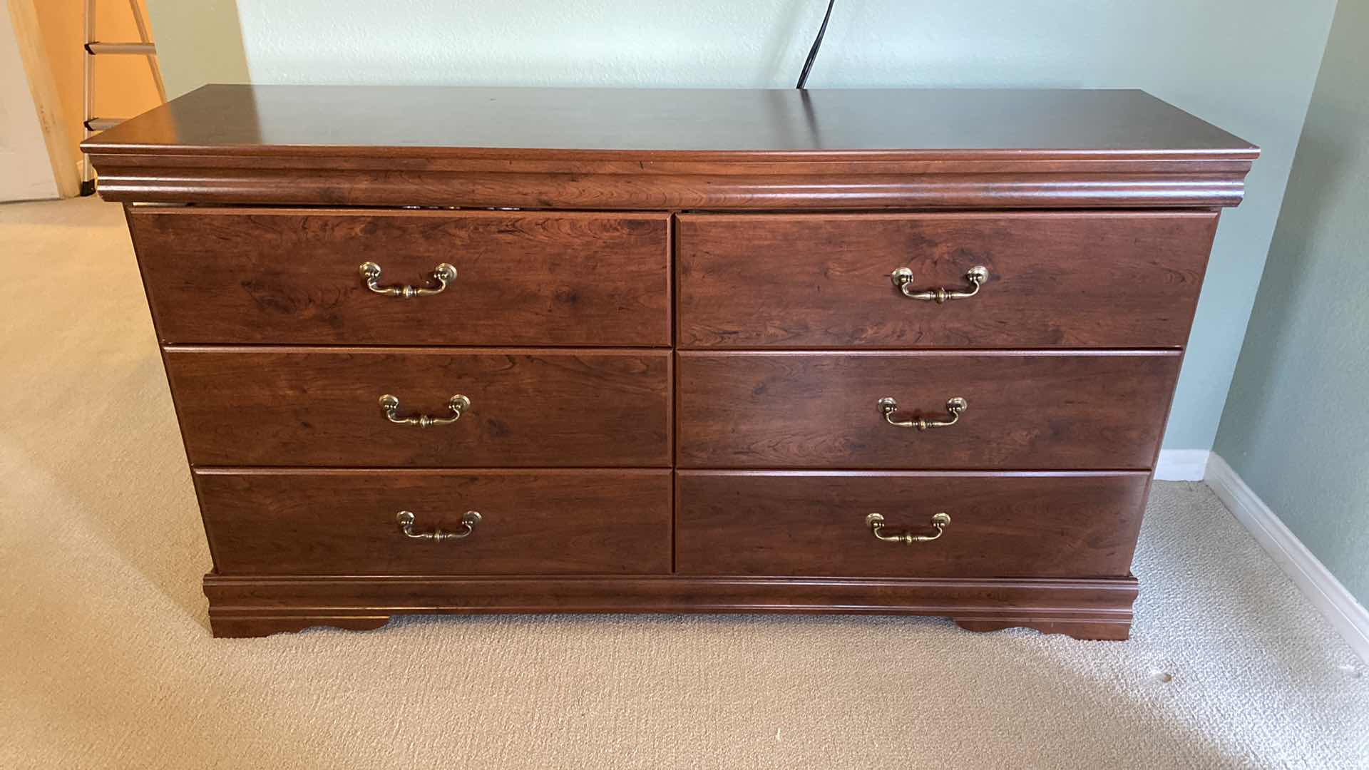Photo 1 of CHERRY 6 DRAWER DRESSER 62“ x 16“ H 33 1/2”