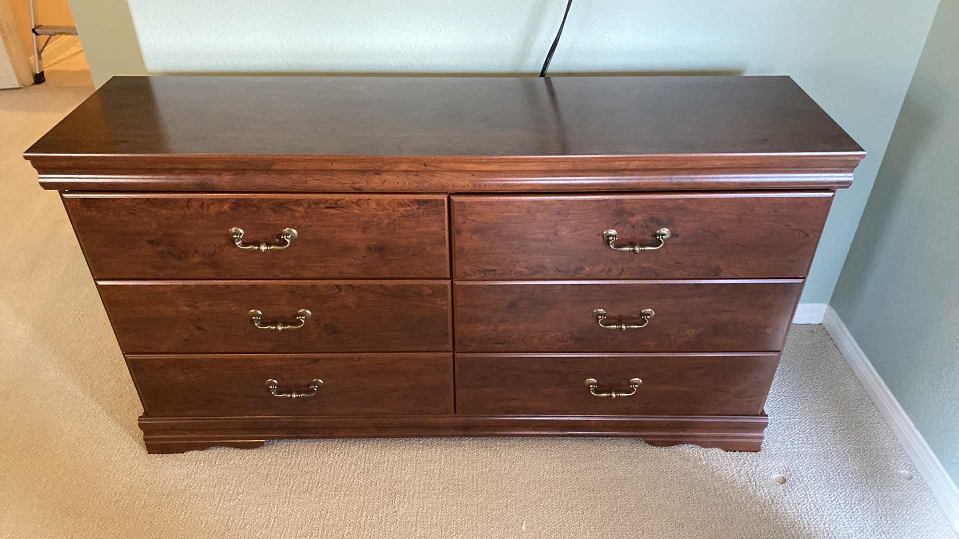 Photo 1 of CHERRY 6 DRAWER DRESSER 62“ x 16“ H 33 1/2”