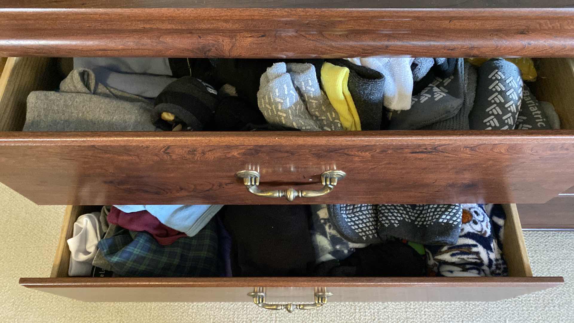Photo 1 of CONTENTS 2 DRAWERS IN DRESSER MASTER BEDROOM MENS SOCKS AND UNDERWEAR