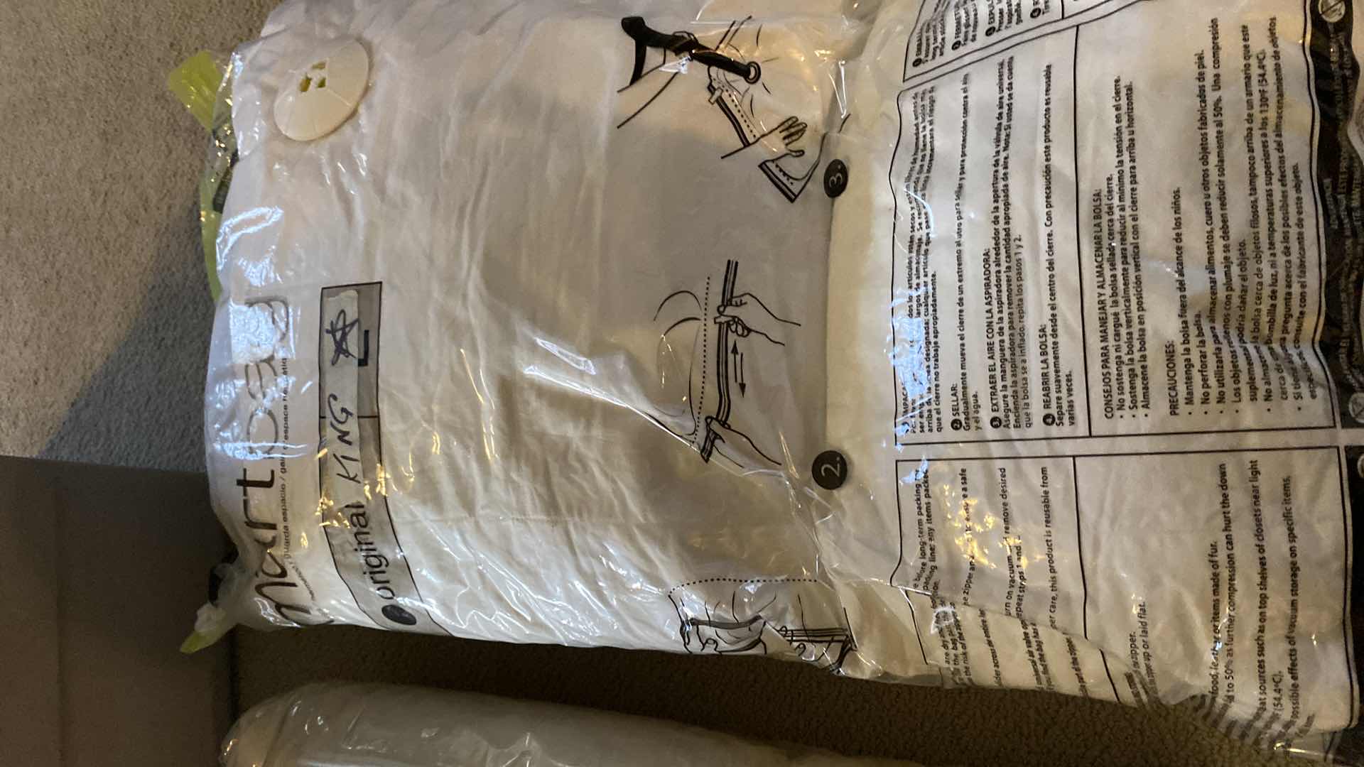 Photo 1 of KING SIZE BEDDING IN SPACE BAGS, TOTE INCLUDED