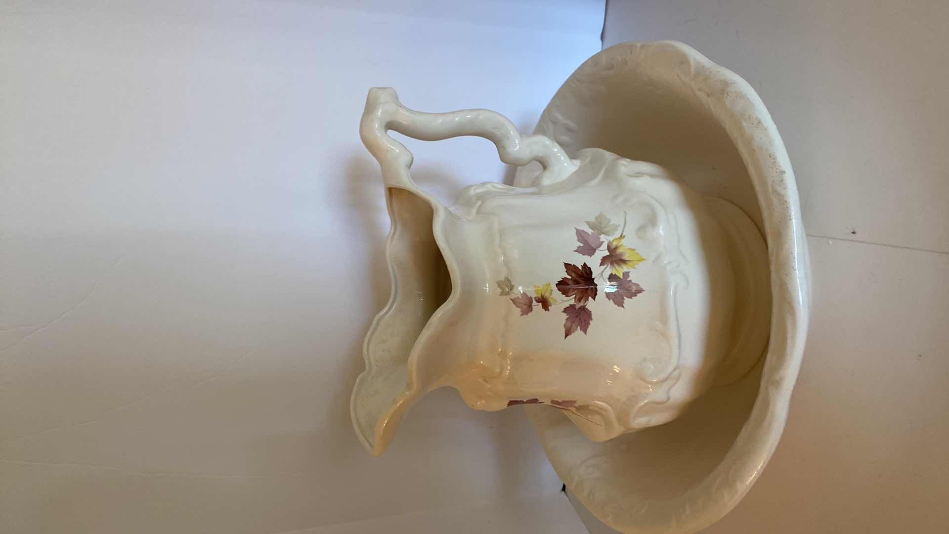 Photo 1 of CERAMIC WATER BOWL AND PITCHER UNMARKED PITCHER H 11 1/2”