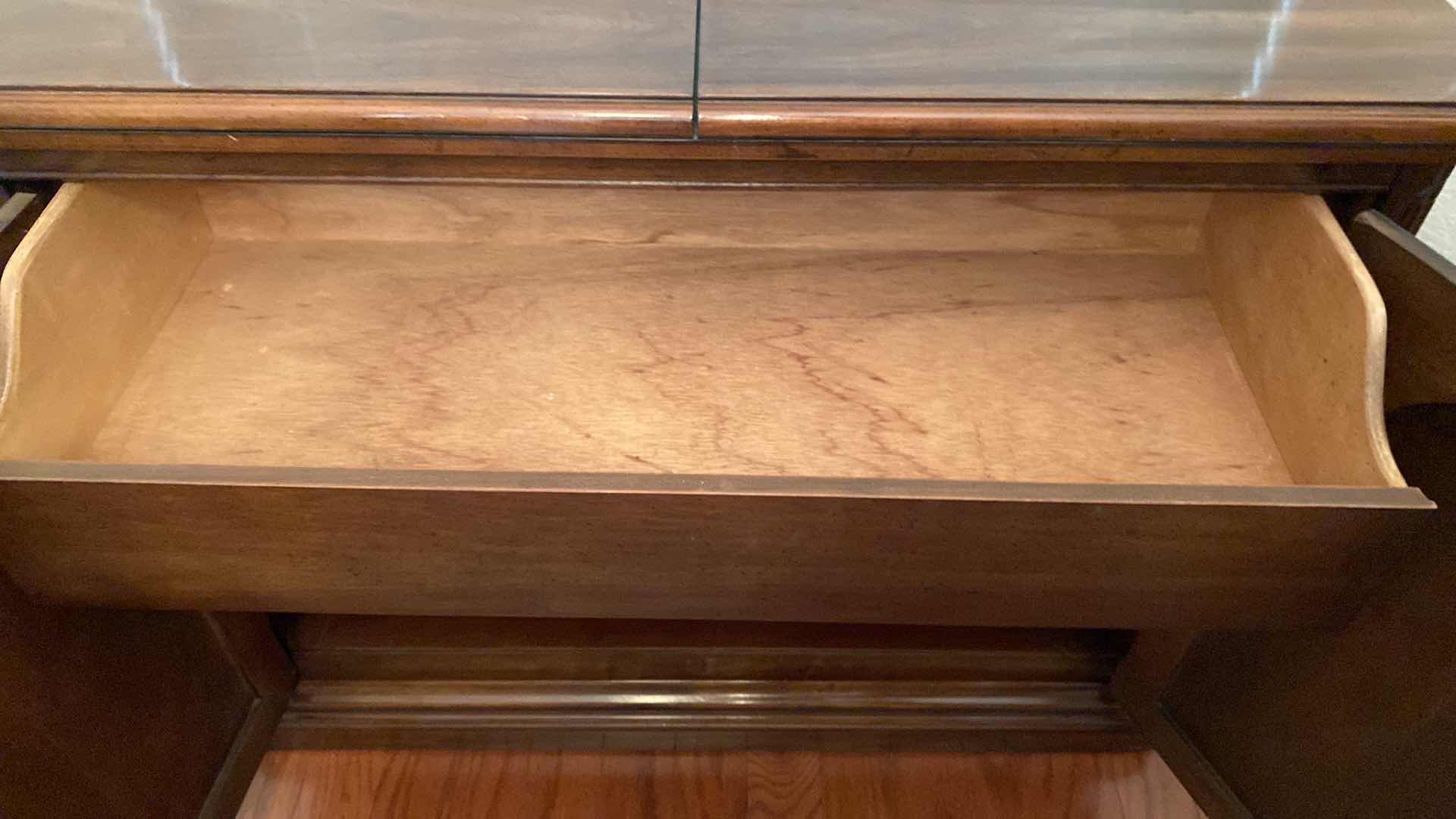 Photo 1 of WOOD BUFFET 39“ x 18“ H 30 1/2” TOP OPENS ( NEEDS NEW HINGES)