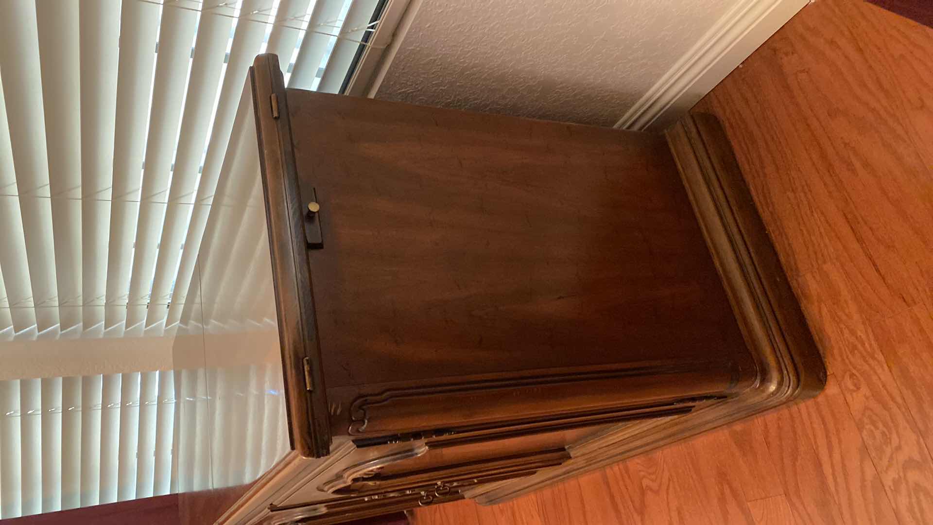 Photo 1 of WOOD BUFFET 39“ x 18“ H 30 1/2” TOP OPENS ( NEEDS NEW HINGES)