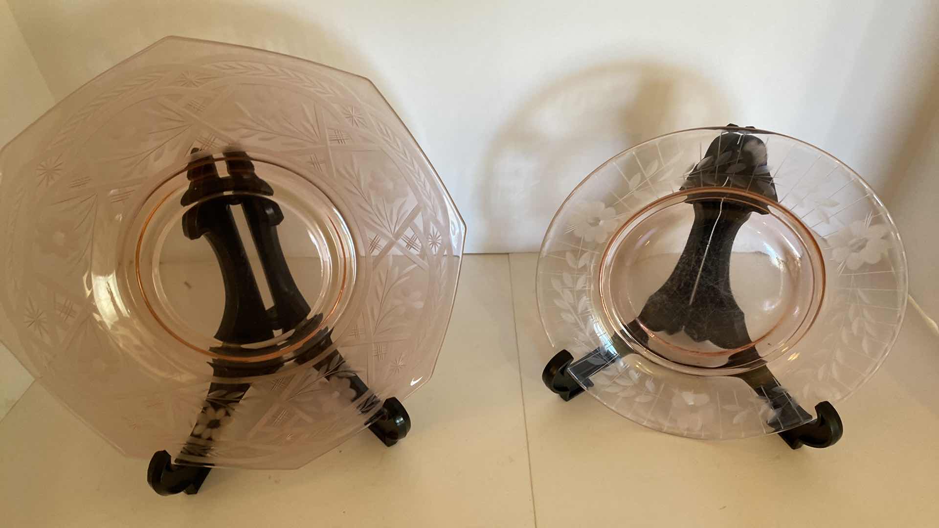 Photo 1 of 5 PIECE PINK GLASS PLATES AND SERVING DISH