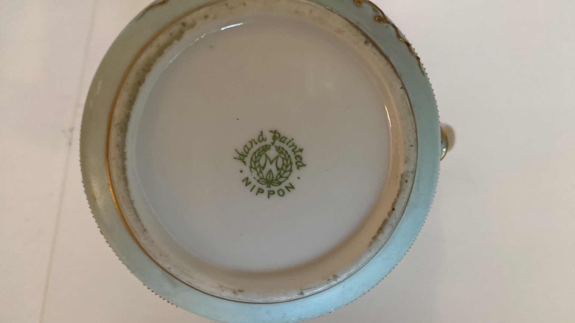 Photo 1 of 6 STOUFFERS HAND PAINTED GOLD RIMMED 6 1/2” DISHES AND NIPPON CREAM AND SUGAR