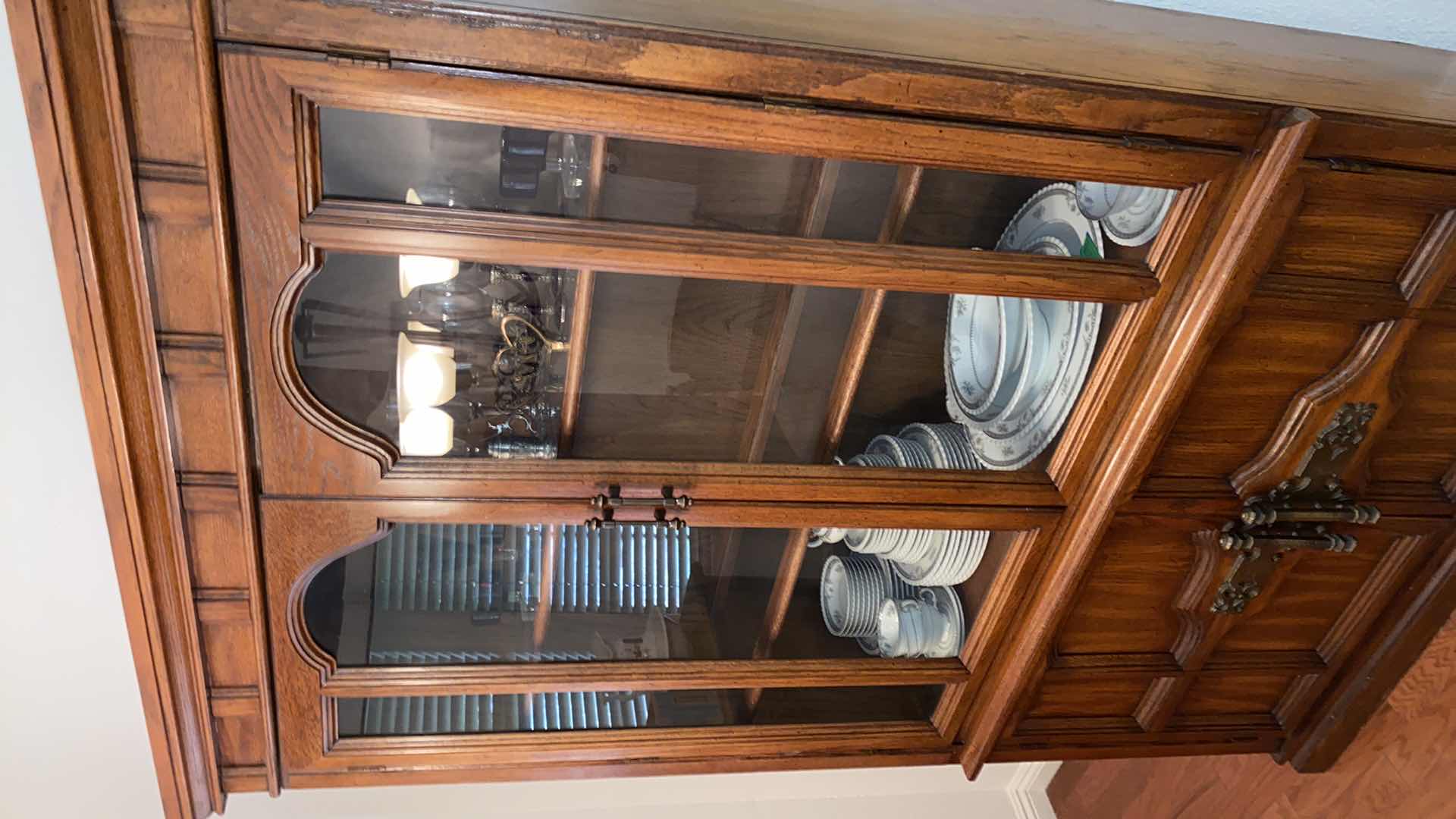 Photo 5 of OAK CHINA DISPLAY CABINET 47“ x 16“ H 75”