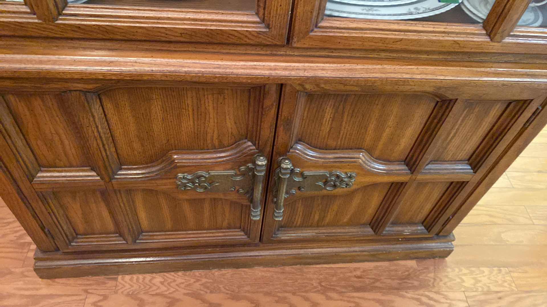 Photo 4 of OAK CHINA DISPLAY CABINET 47“ x 16“ H 75”