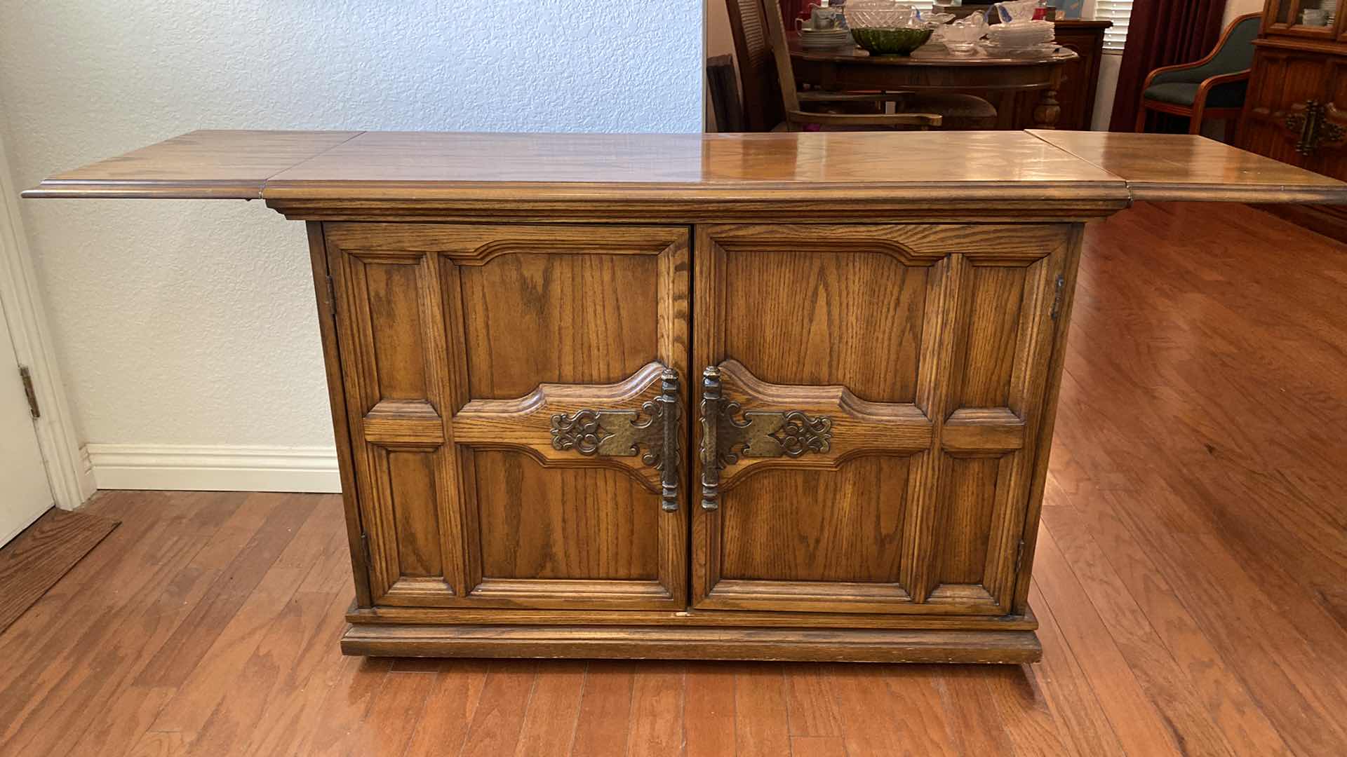 Photo 1 of VINTAGE OAK BAR CART CLOSED MEASUREMENT 42“ x 18 1/2“ H 30”