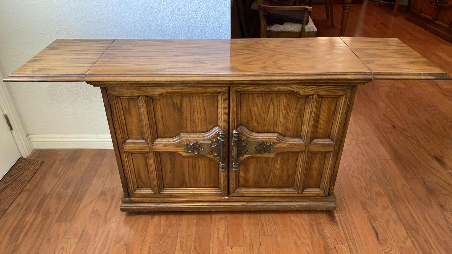 Photo 1 of VINTAGE OAK BAR CART CLOSED MEASUREMENT 42“ x 18 1/2“ H 30”