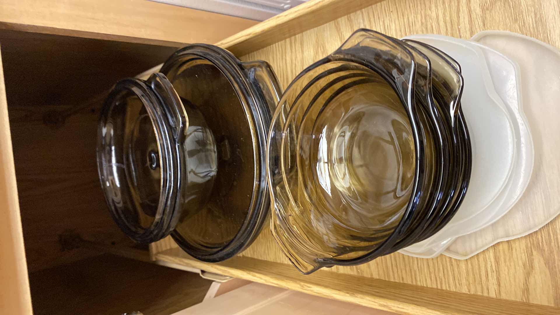Photo 1 of CONTENTS OF KITCHEN CABINET PYREX AND CORNING WARE