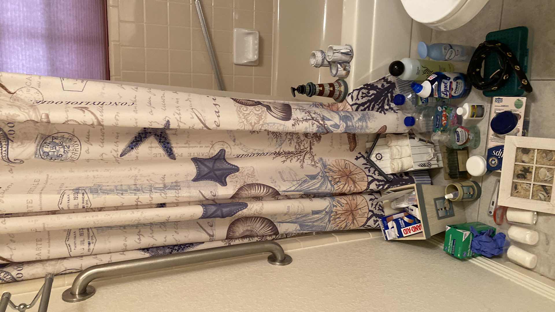 Photo 1 of BEACH BATHROOM ACCESSORIES AND BATHROOM ITEMS - TOTE NOT INCLUDED BRING BOX