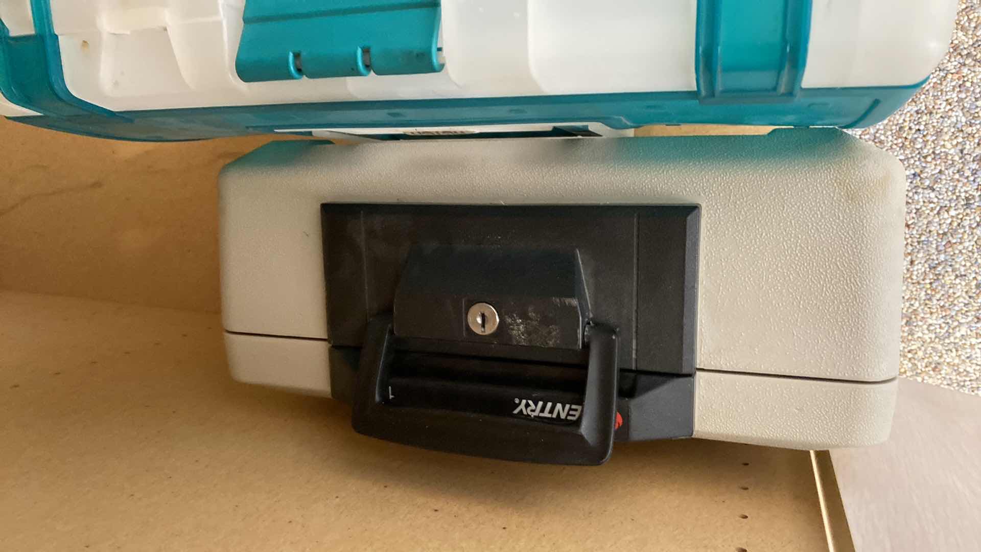 Photo 1 of CONTENTS OF CABINET TOOLS AND FISHING TACKLE