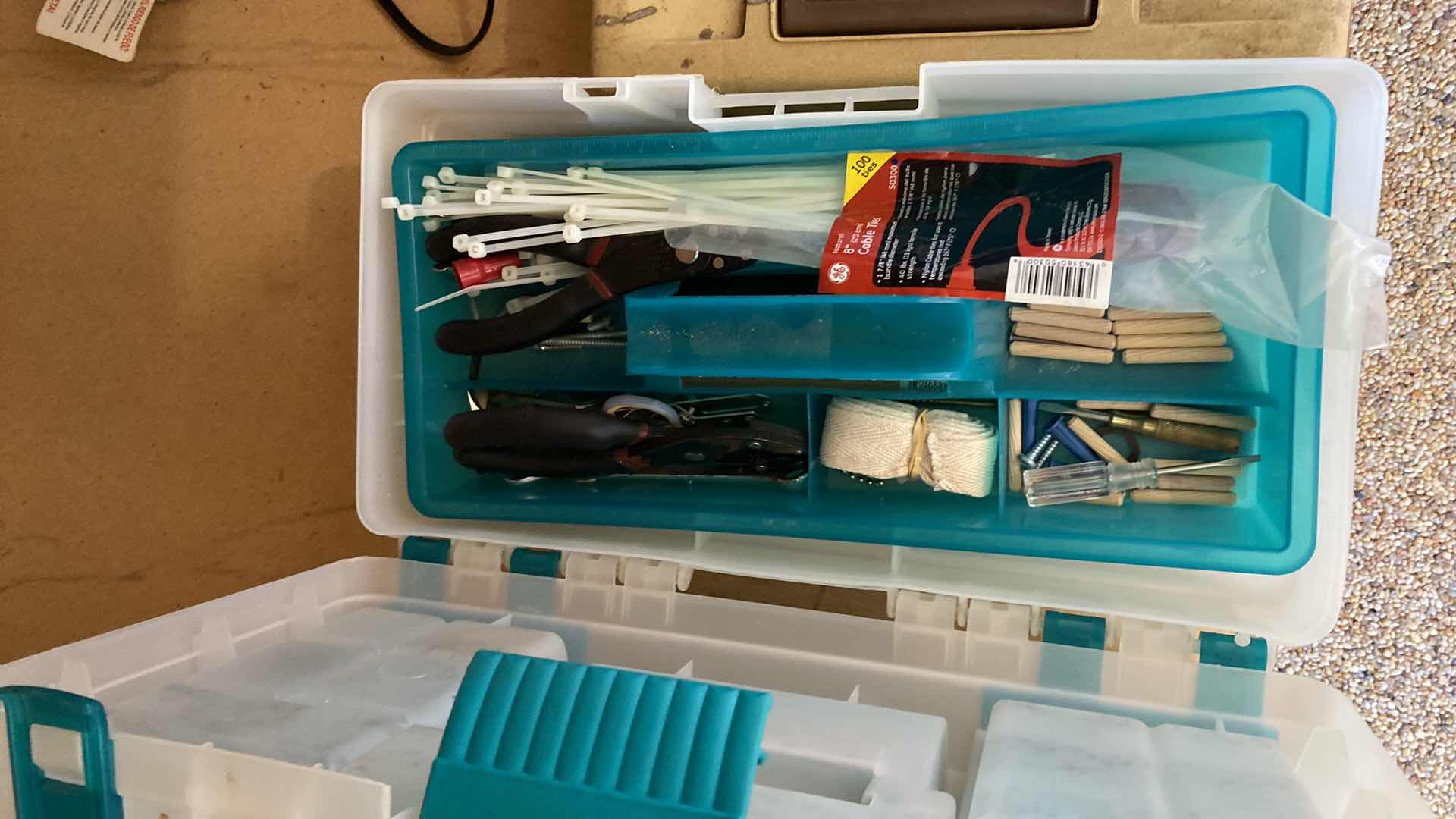 Photo 1 of CONTENTS OF CABINET TOOLS AND FISHING TACKLE